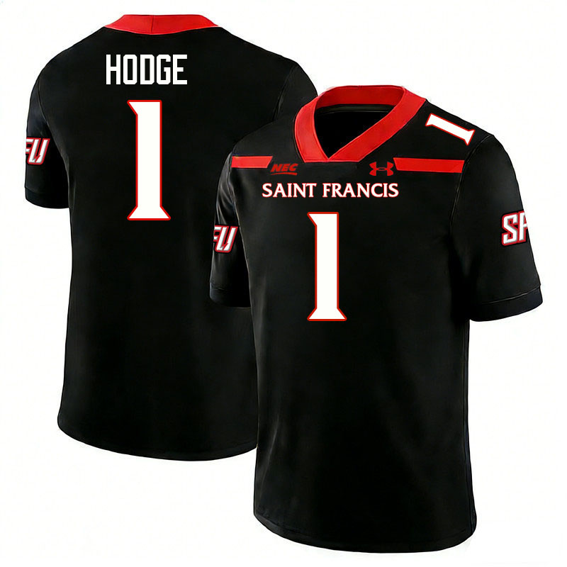 Saint Francis Red Flash #1 Brenden Hodge College Football Jerseys,Uniforms Stitched-Black